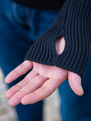 Andersen Andersen Navy Half-Zip / Pure Wool - Black