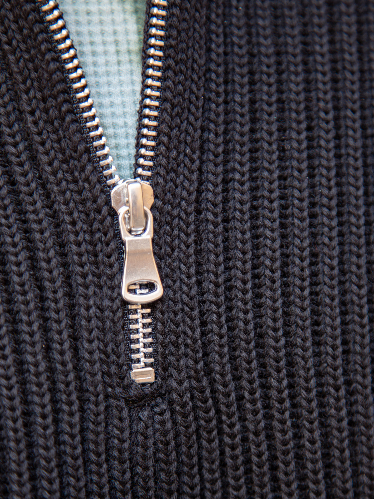 Andersen Andersen Navy Half-Zip / Pure Wool - Black