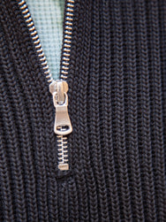 Andersen Andersen Navy Half-Zip / Pure Wool - Black