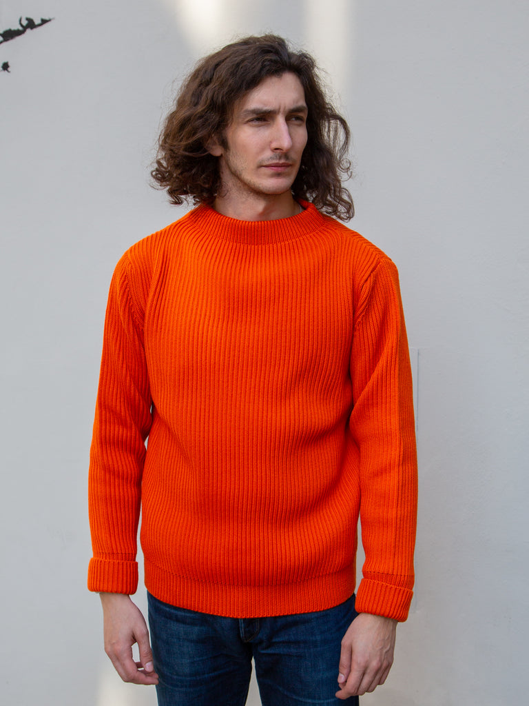 Andersen Andersen Navy Crewneck / Pure Wool - Orange