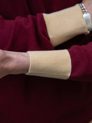 Stevenson Overall V-Gusset Wool Knitted Sweat Shirt - Burgundy (WS)