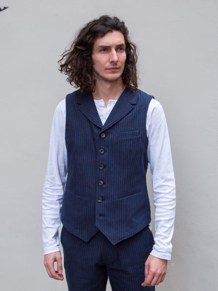 Hansen William / Lapel Waistcoat - Blue Pin