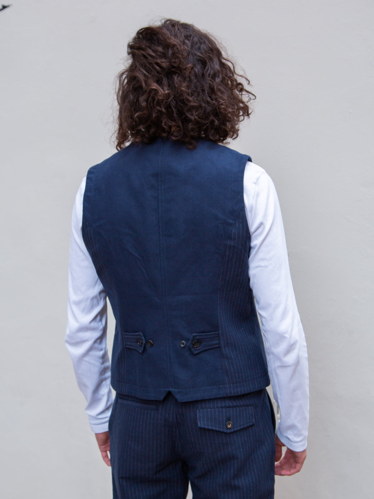 Hansen William / Lapel Waistcoat - Blue Pin