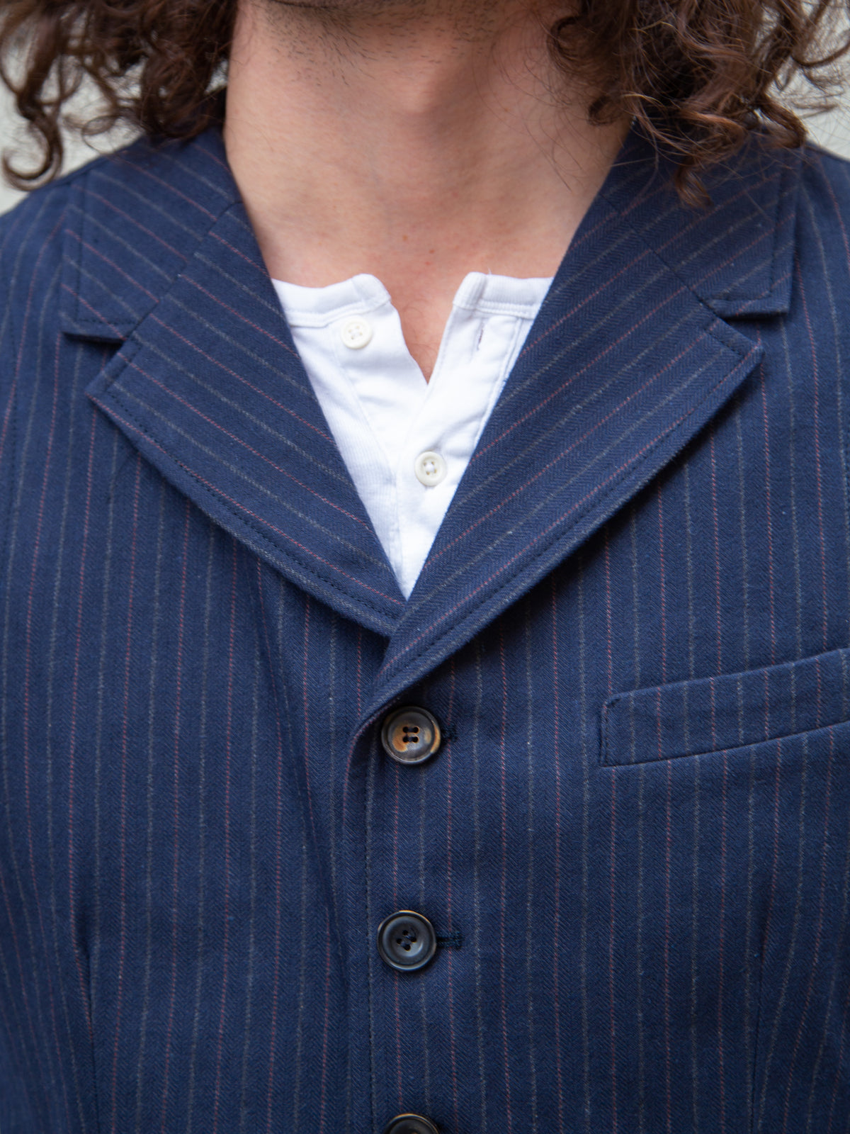 Hansen William / Lapel Waistcoat - Blue Pin