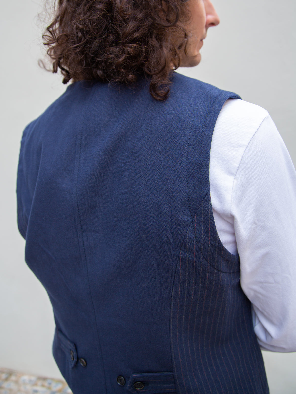Hansen William / Lapel Waistcoat - Blue Pin