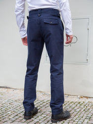 Hansen Finn / Side Buckle Regular Trousers - Blue Pin