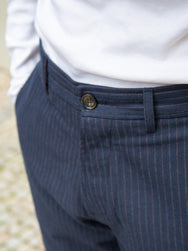 Hansen Finn / Side Buckle Regular Trousers - Blue Pin