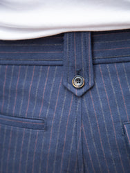 Hansen Finn / Side Buckle Regular Trousers - Blue Pin