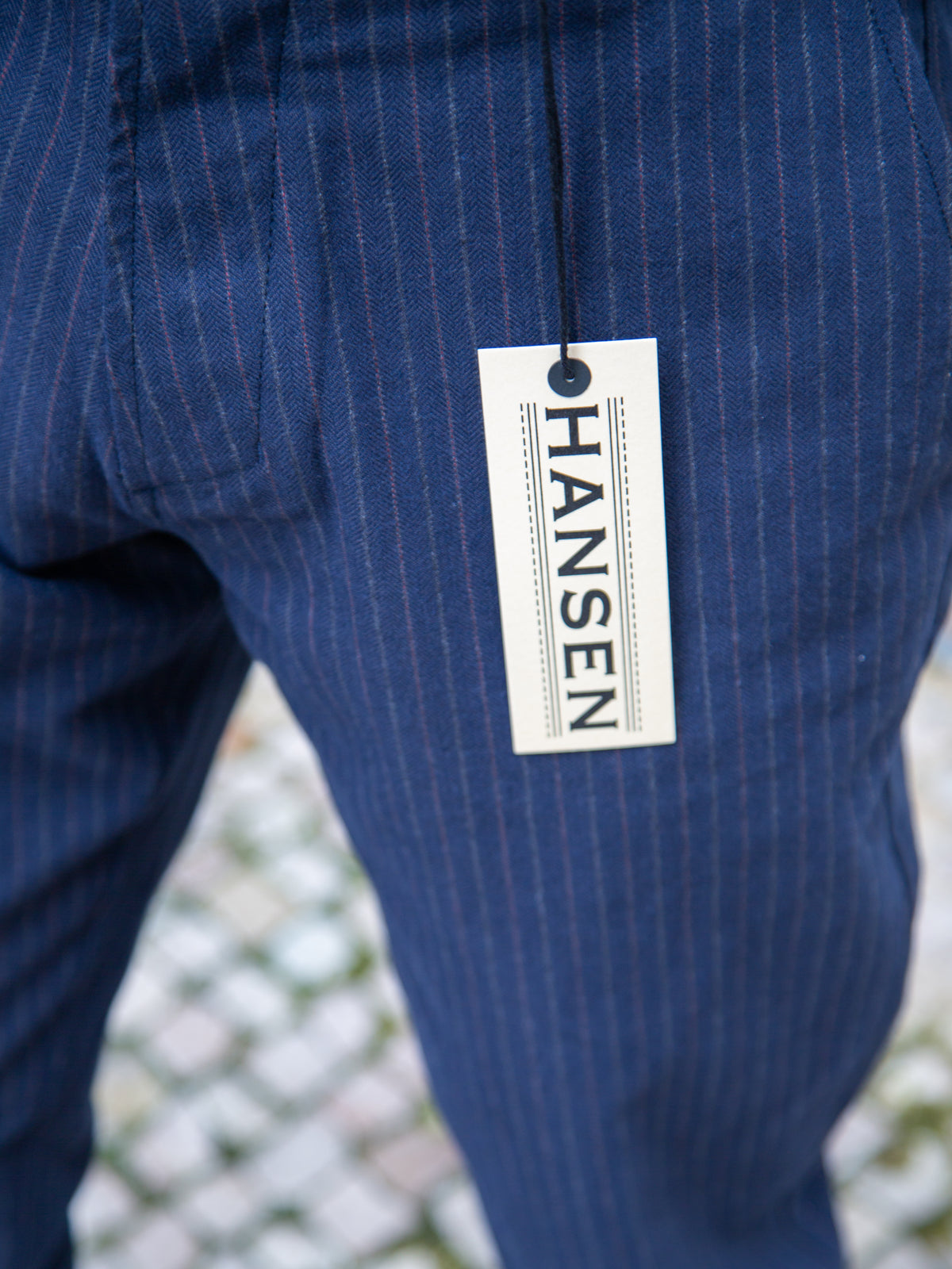 Hansen Finn / Side Buckle Regular Trousers - Blue Pin