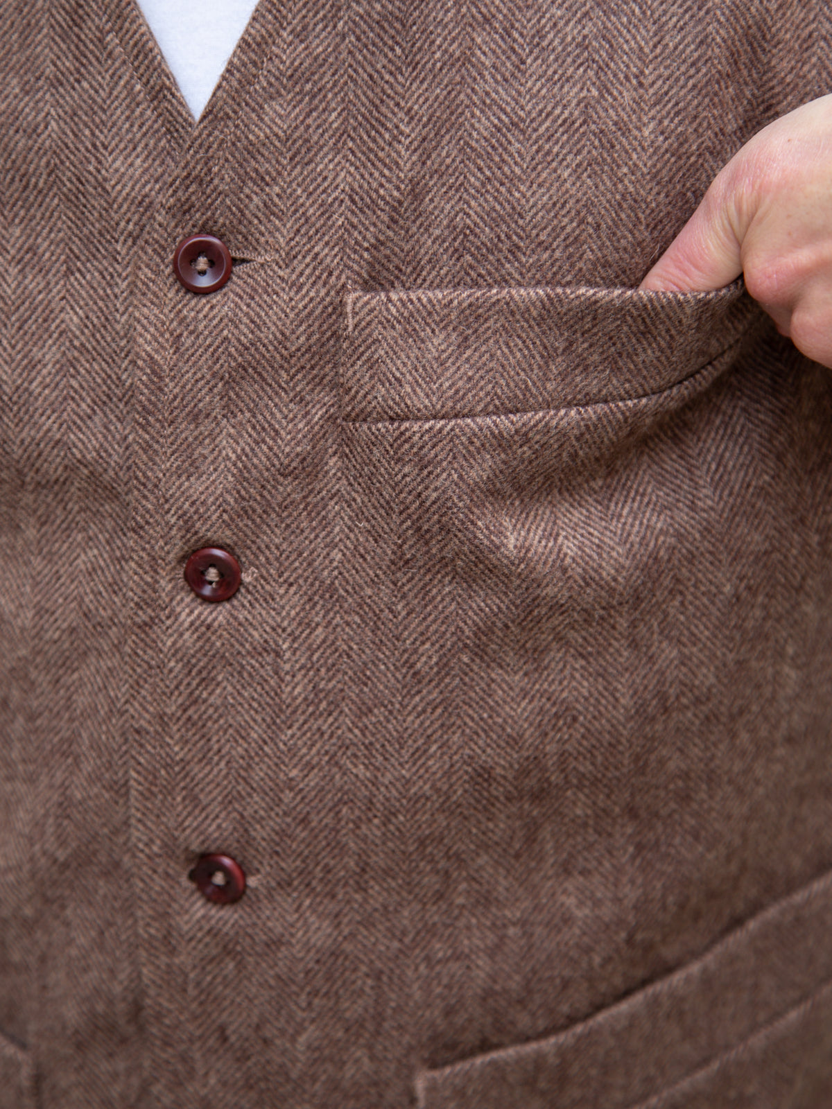 Fleurs de Bagne The "BORSALINO" Vest / Herringbone - Sand