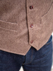 Fleurs de Bagne The "BORSALINO" Vest / Herringbone - Sand