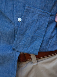 Japan Blue J350323 5oz Cote D'Ivoire Cotton Selvedge Buono Chambray Shirt - Dark Indigo