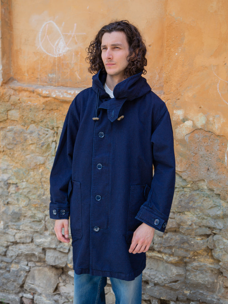 Momotaro 03-184 Indigo Dobby Mods Coat - Navy