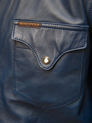 Indigofera Hawley Leather Shirt - Navy