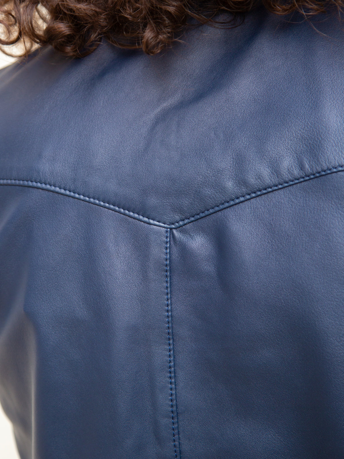 Indigofera Hawley Leather Shirt - Navy