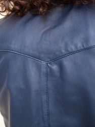 Indigofera Hawley Leather Shirt - Navy