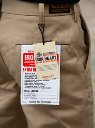 Iron Heart IH-730-KHA 12oz Heavy Cotton Regular Fit Chinos - Khaki