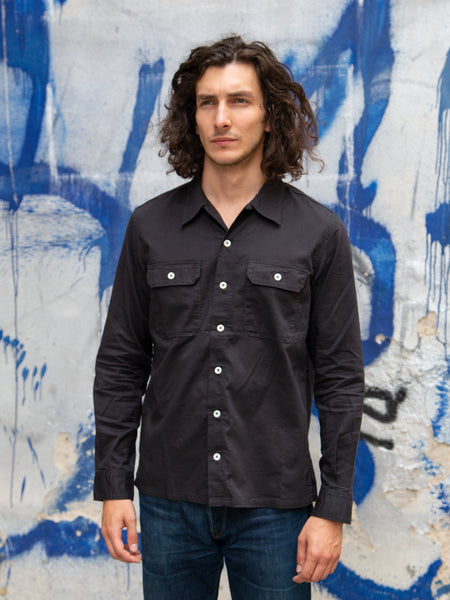 Iron Heart IHSH-324-BLK 4oz Mechanic Work Shirt - Black