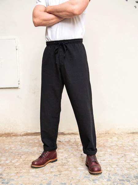 Hansen Jim Casual Drawstring Trousers Black