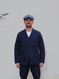 Hansen Garments Charlie Easy Three Button Blazer Crinkle Blue