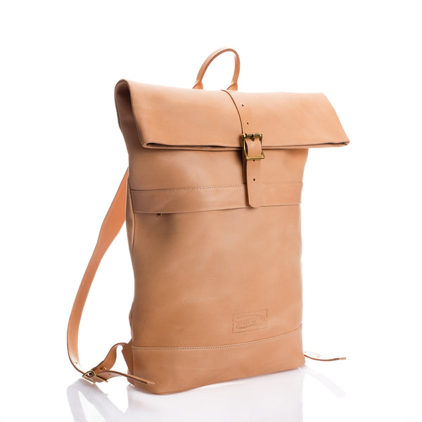 Krysl Goods Roll Top Backpack Vegetable Tan Leather