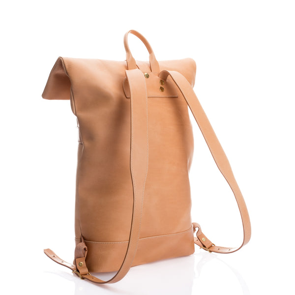 Krysl Goods Roll Top Backpack Vegetable Tan Leather