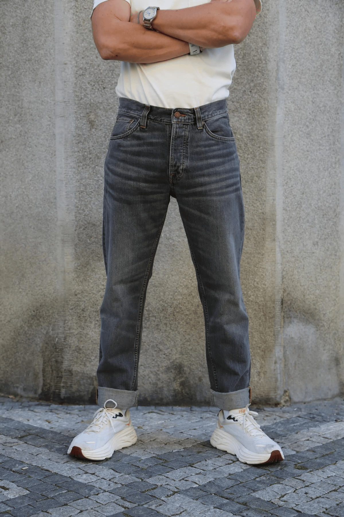 Nudie Jeans Steady Eddie II Grey Crosshatch (114944)