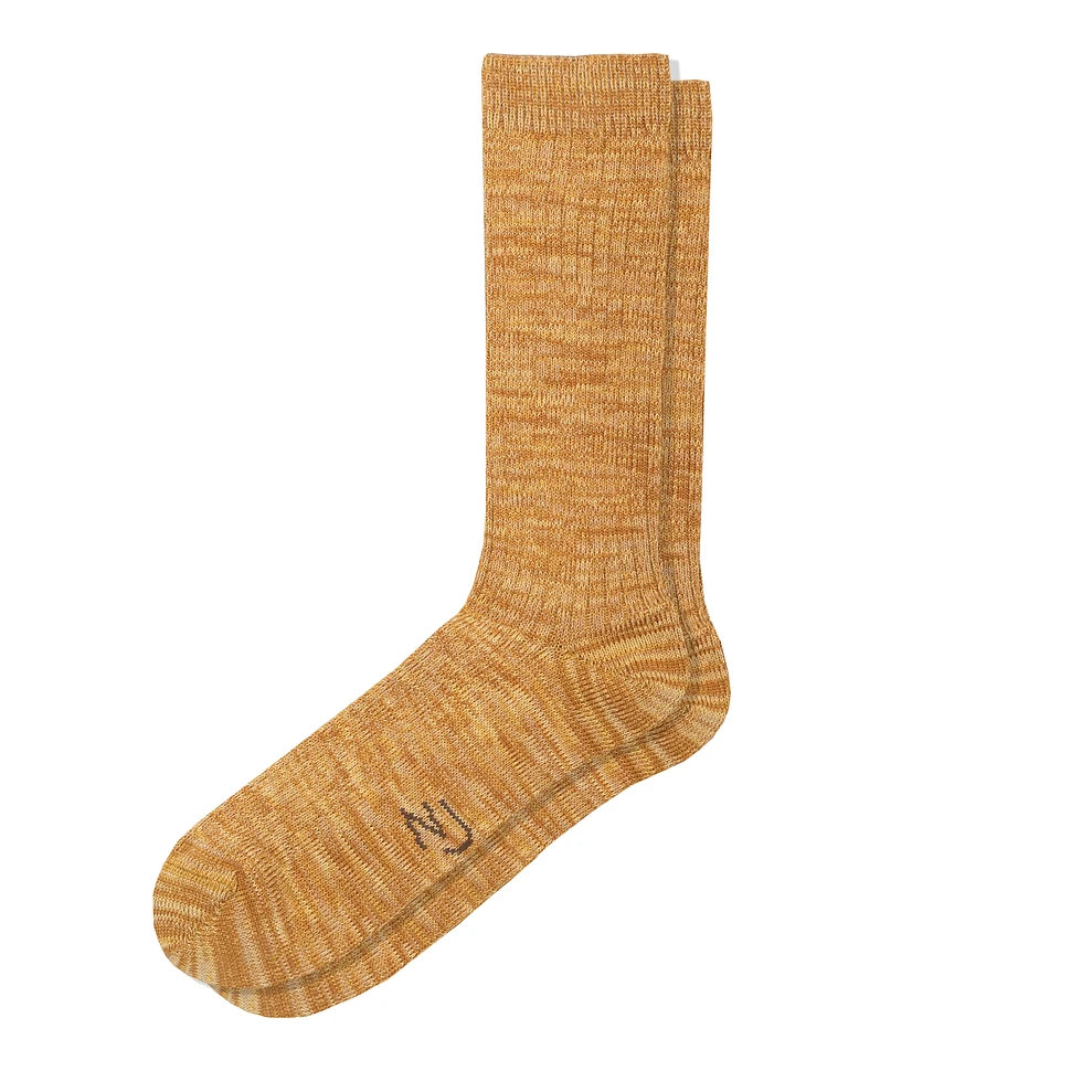 Nudie Rasmusson Mens Rib Sock Mustard