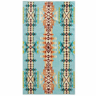 Pendleton Oversized Jacquard Spa Towel in Highland Peak Aqua (XB233-57234)