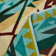 Pendleton Oversized Jacquard Spa Towel in Highland Peak Aqua (XB233-57234)