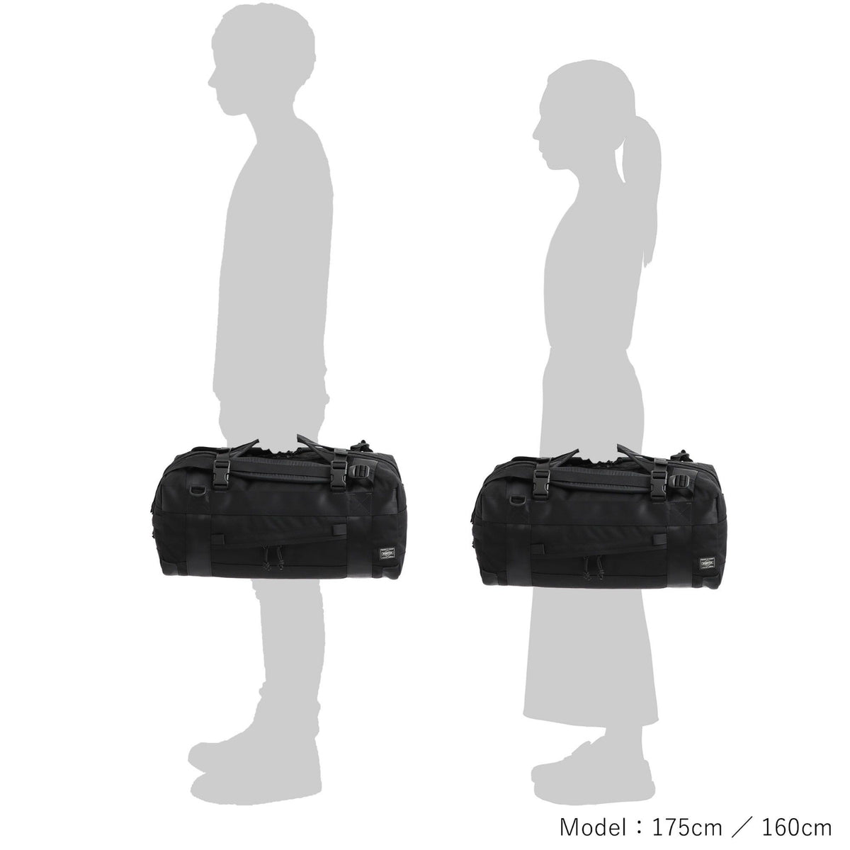 Porter Booth Pack 3Way Duffle Bag S – Black (853-07996-10)