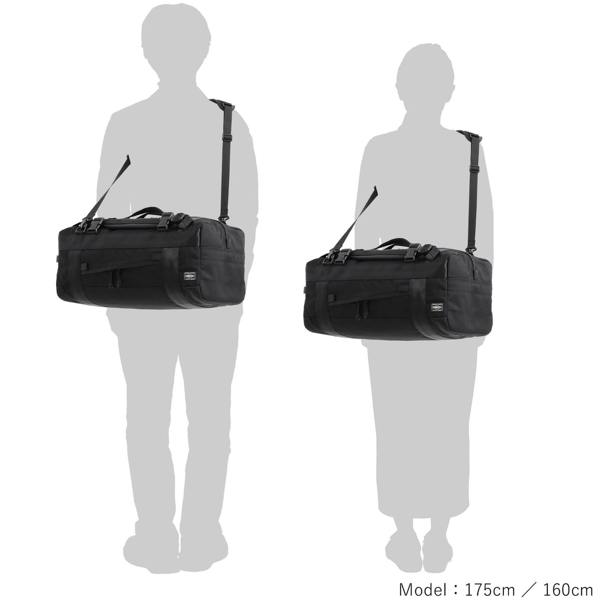 Porter Booth Pack 3Way Duffle Bag S – Black (853-07996-10)