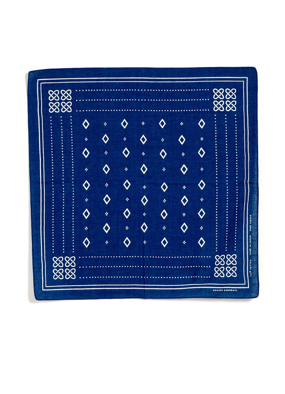 HANSEN Garments Nordic Screen Print Bandana – Indigo (155-100-4)