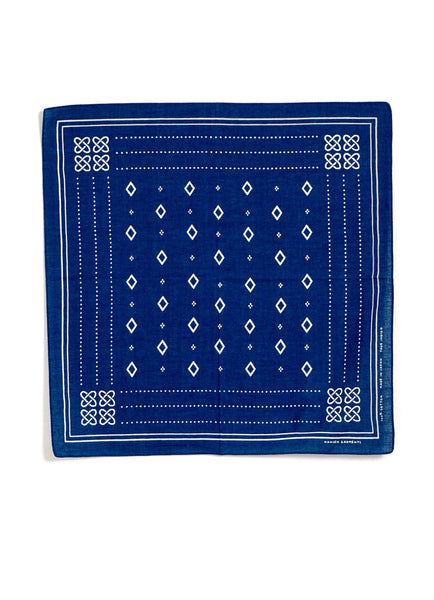HANSEN Garments Nordic Screen Print Bandana – Indigo (155-100-4)