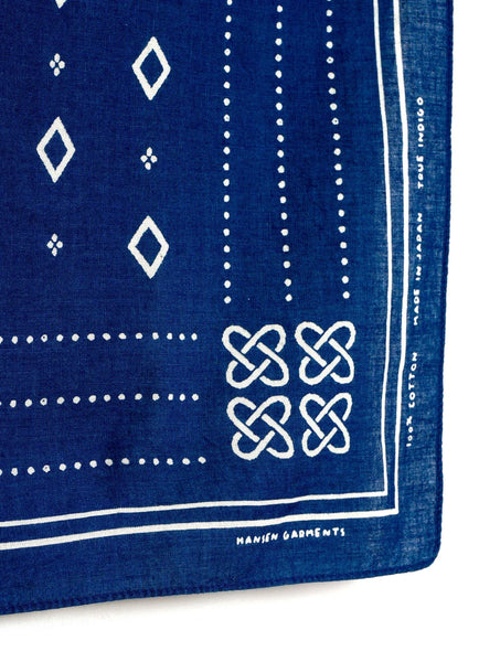 HANSEN Garments Nordic Screen Print Bandana – Indigo (155-100-4)