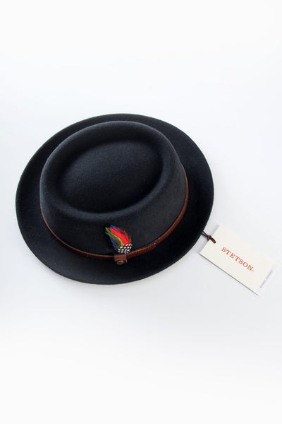 Stetson Porkpie Hat Wool Felt Black (1658102)