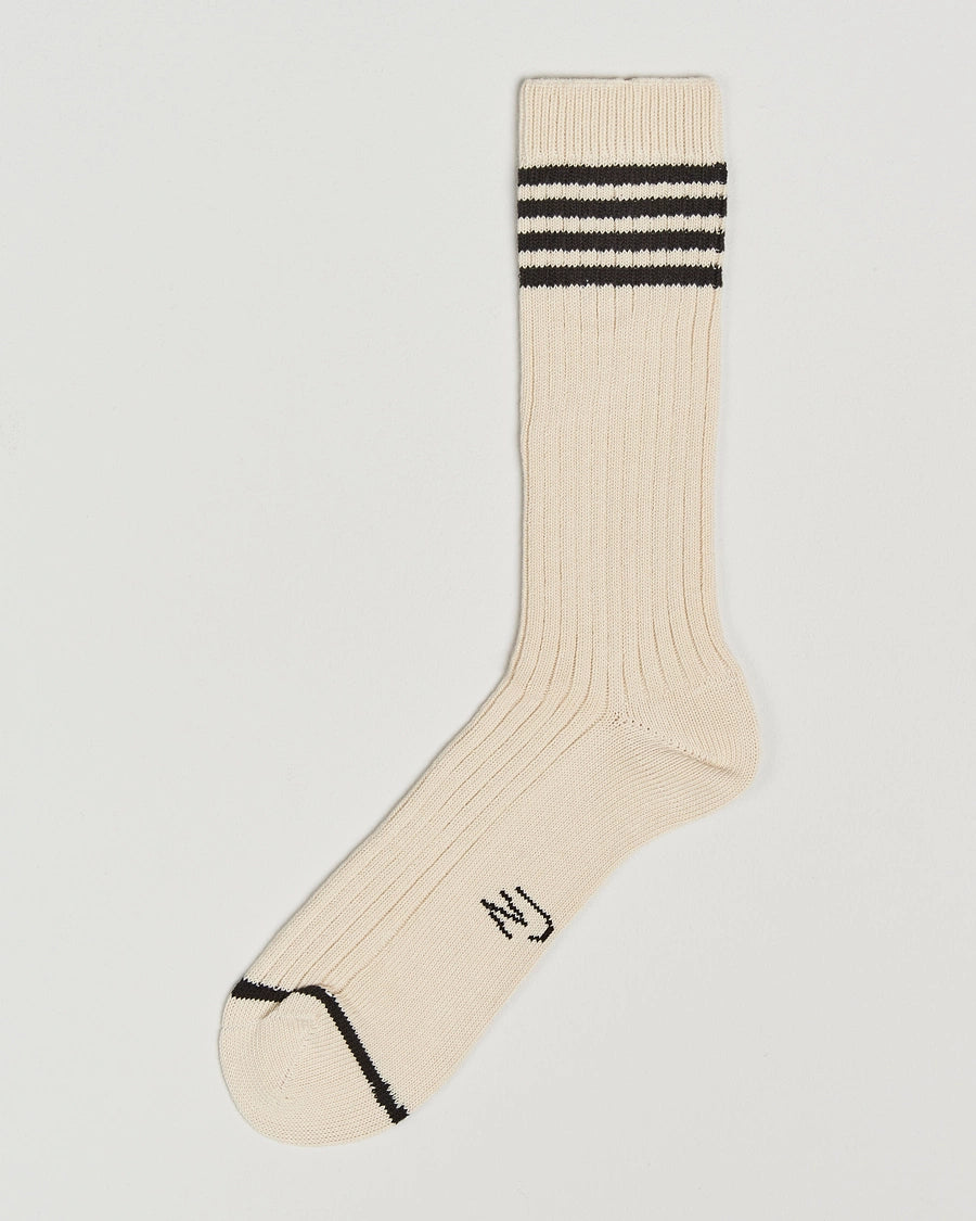 Nudie Jeans Men’s Tennis Socks Stripe Offwhite / Black (181094)