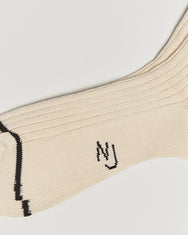 Nudie Jeans Men’s Tennis Socks Stripe Offwhite / Black (181094)