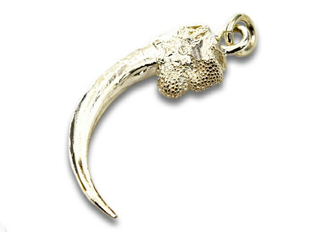 First Arrow’s Large Eagle Claw Pendant with Turquoise “Left” – P-024L
