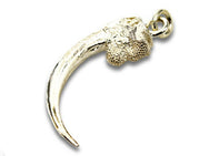 First Arrow’s Large Eagle Claw Pendant with Turquoise “Left” – P-024L