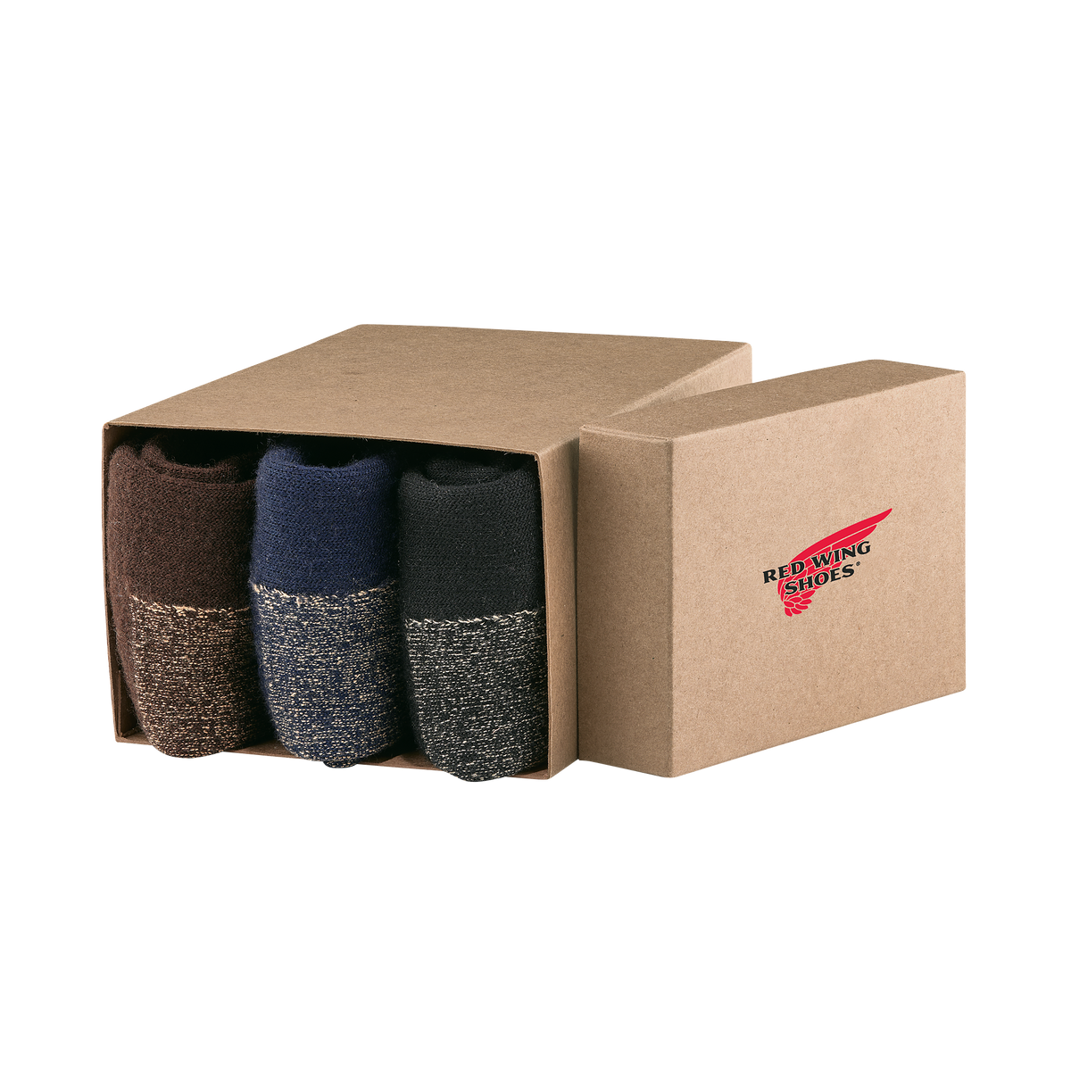 Red Wing Deep Toe Capped Socks 3pack Brown/Blue/Black (97663)