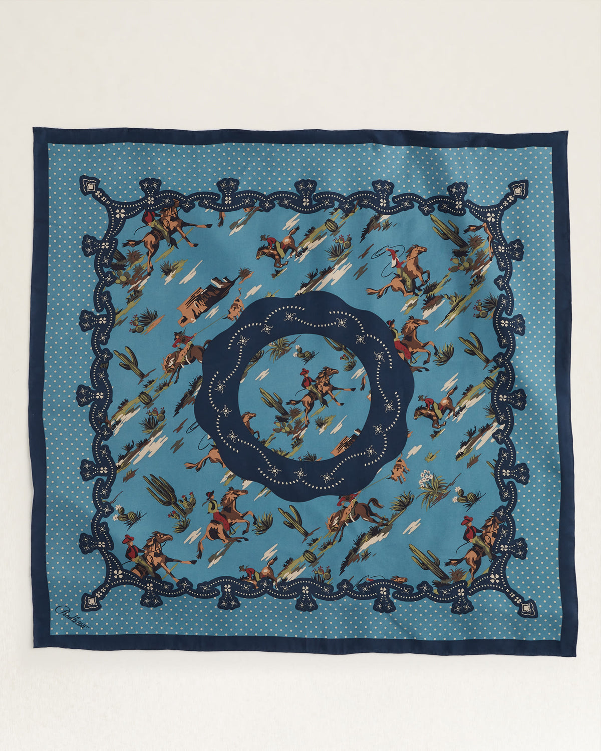 Pendleton Silk Scarf Desert Riders - Blue