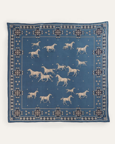 Pendleton Herd of Horses Silk Scarf – Navy (GS293-41205)