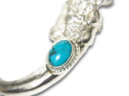 First Arrow’s Large Eagle Claw Pendant with Turquoise “Left” – P-024L