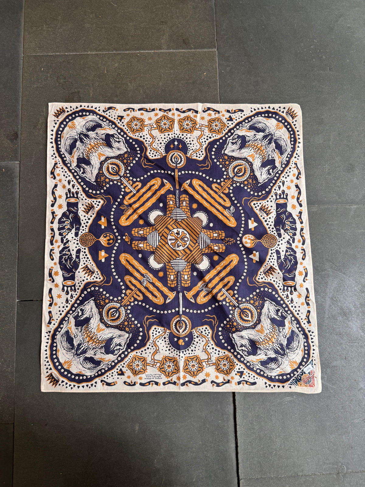Indigofera Tarot XIII Bandana – Off-White/Blue (1973-232-02)