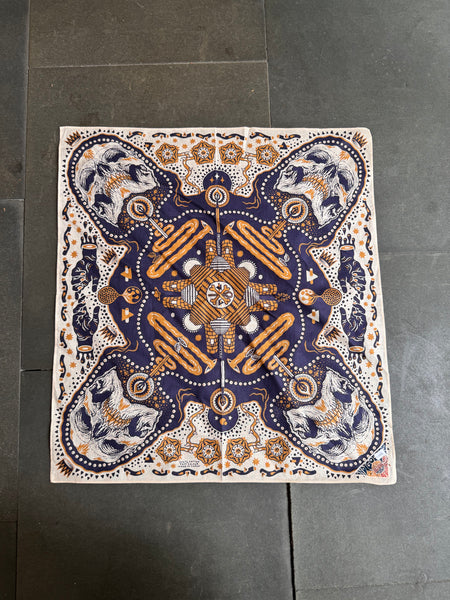 Indigofera Tarot XIII Bandana – Off-White/Blue (1973-232-02)