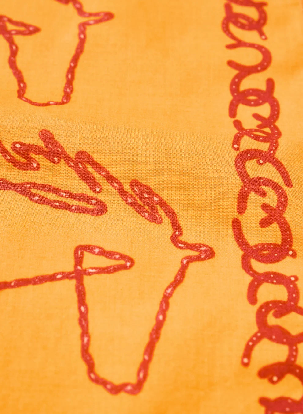 Samurai Jeans Galloping Horses Selvedge Bandana – Orange (SJ-BANDANA-03)
