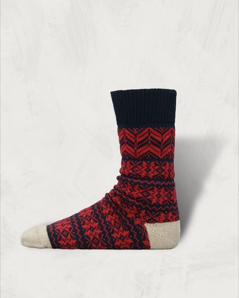 Decka Quality socks by BRÚ NA BÓINNE Jacquard Socks Nordic Navy (BNBde-35-2)