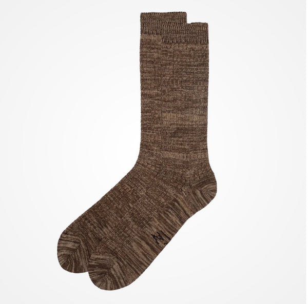 Nudie Jeans Rasmusson Mens Rib Sock Brownmelange
