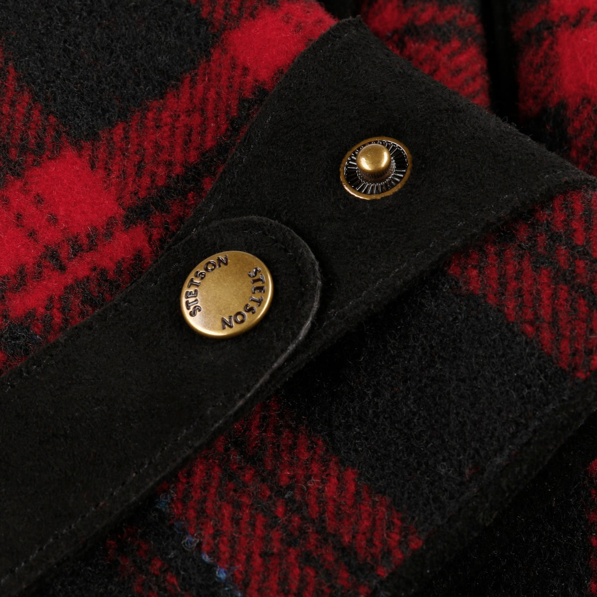 Stetson Gloves Goat Suede/Shadow Plaid - Black/Red (9497232)